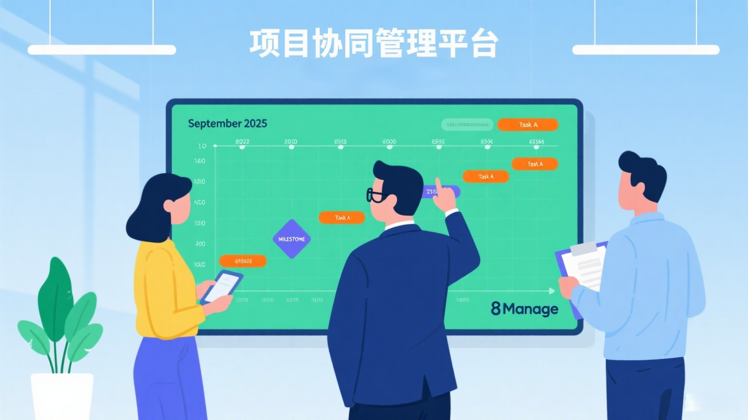 8Manage PM,甘特图,可视化项目管理,项目进度跟踪,任务依赖管理,动态协同