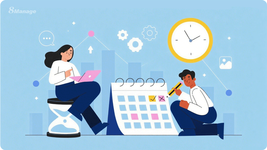 任务工时跟踪,项目时间管理,8Manage工时表,研发项目工时,资源利用率分析,工时管理系统,项目进度管理